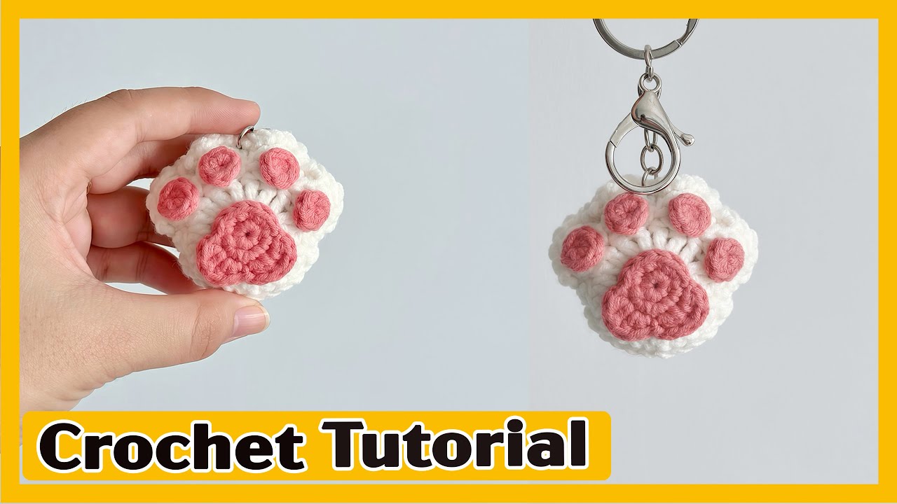 Easy Crochet Cat Paw Keychain | Cute Amigurumi Cat for Beginners | Crochet Tutorial