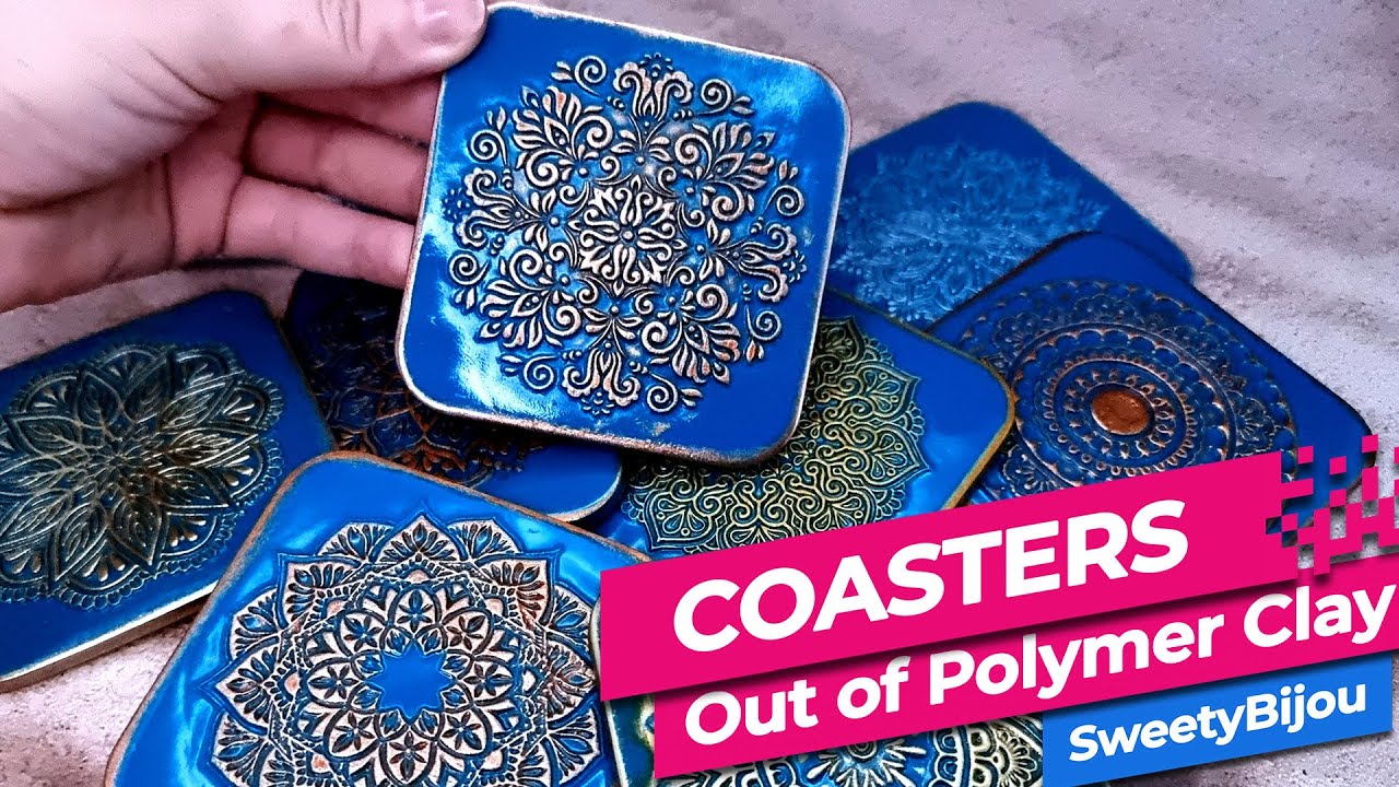Amazing Polymer Clay Coasters: Crafting Exquisite Mandala-Inspired Ceramic Tiles | How to make