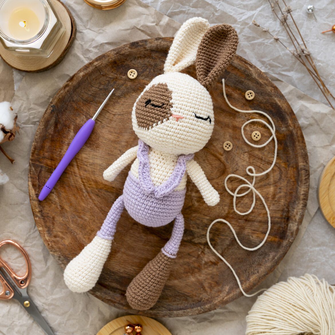 Cute plush toy made from crochet