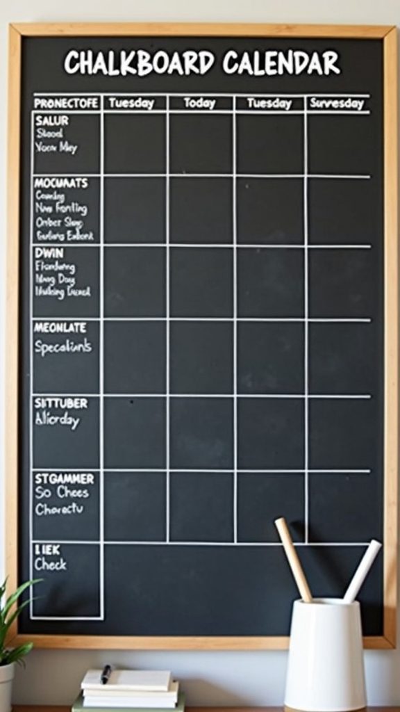 chalkboard calendar installation project