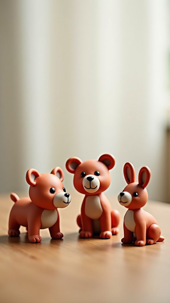charming handcrafted clay animals