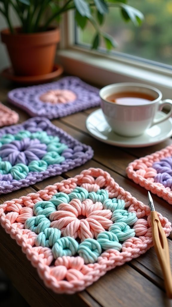 colorful crochet patchwork squares