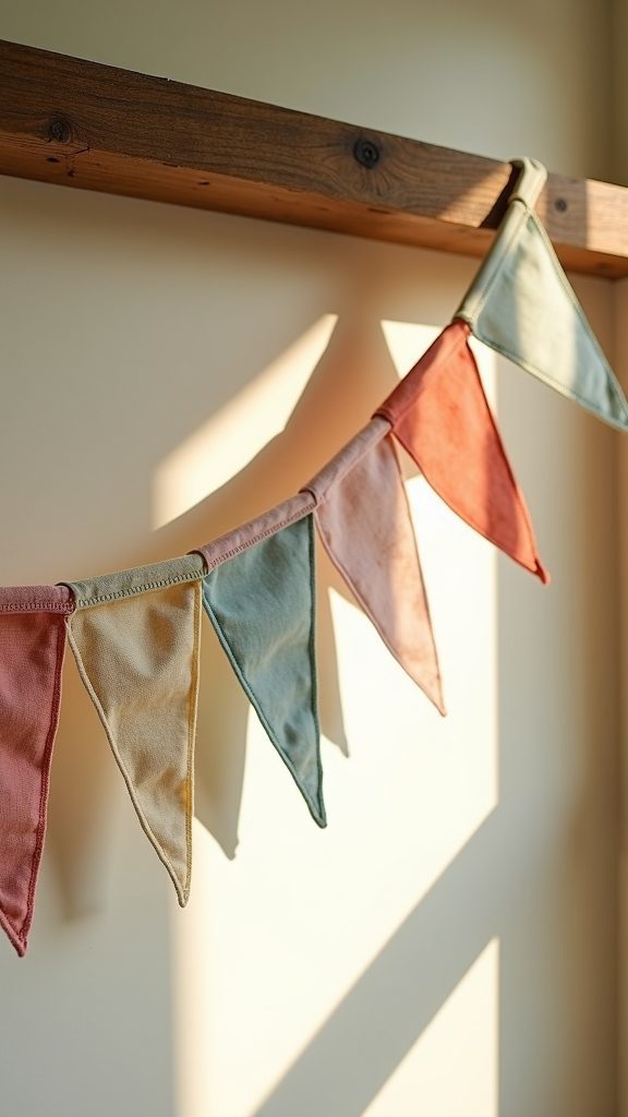 colorful decorative fabric flags