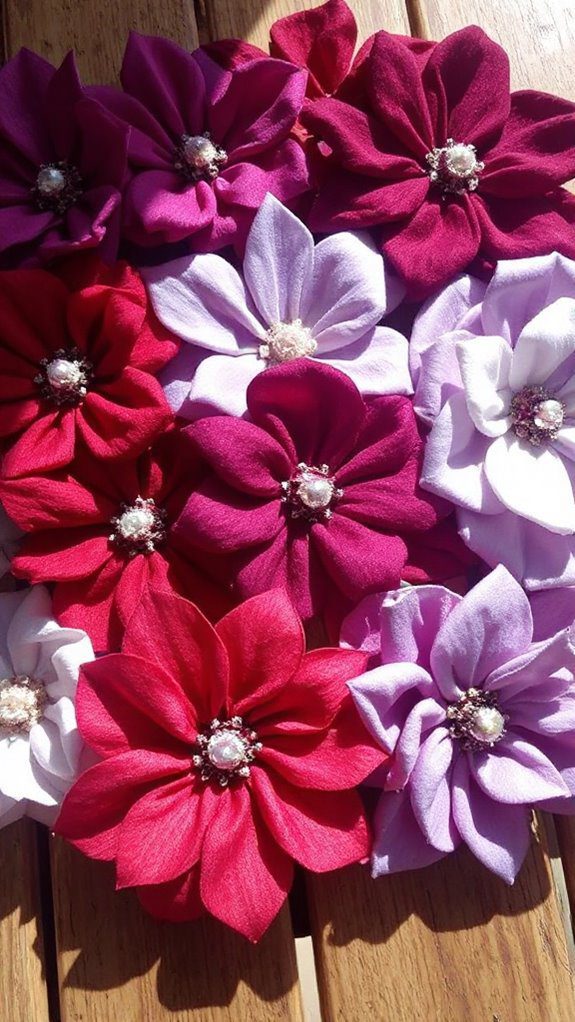 colorful handmade textile blooms