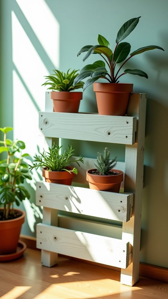 colorful pallet plant display