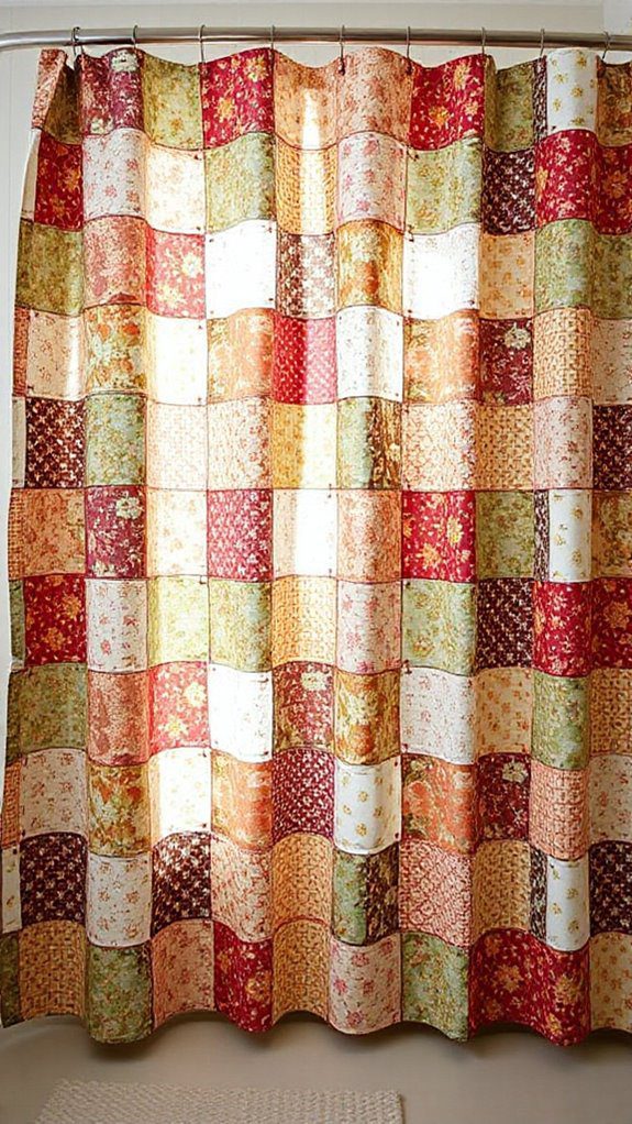 colorful quilted bathroom decor