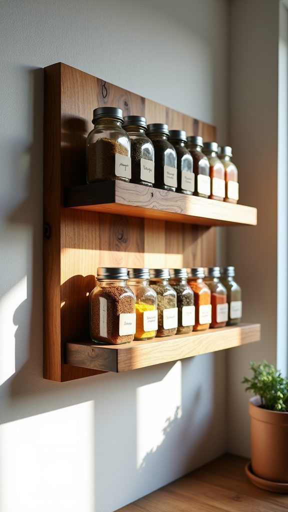 completed spice rack display