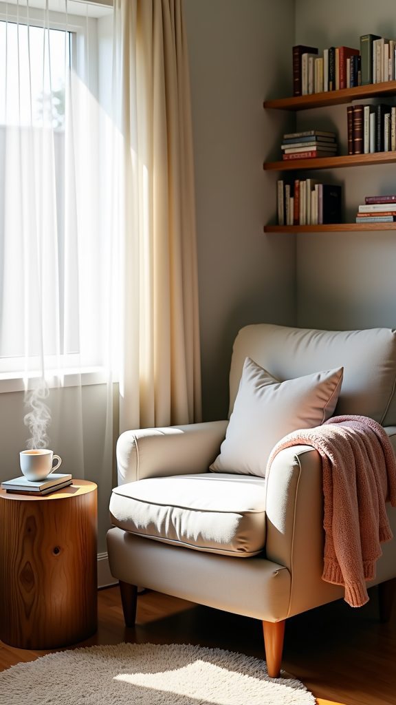 cozy budget friendly reading nook
