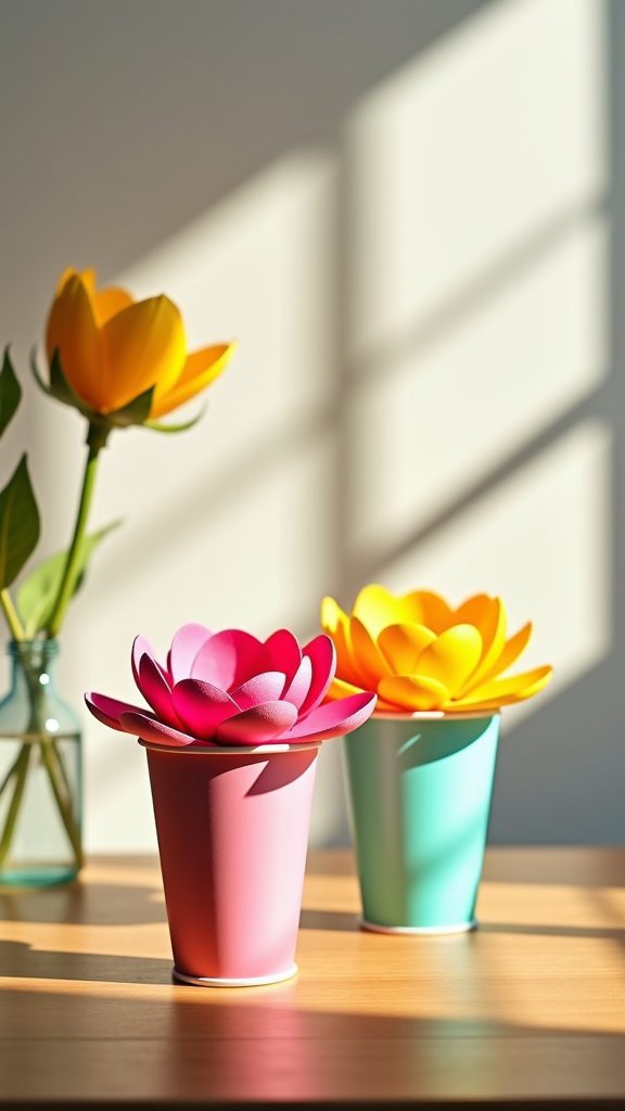 crafting flowers from foam