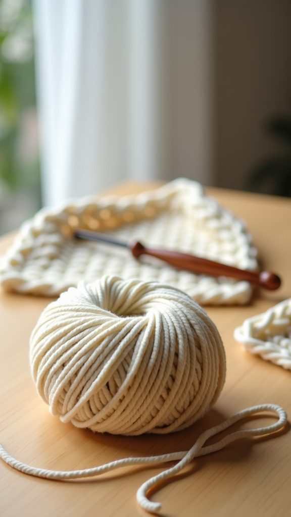 crafting with yarn and hook