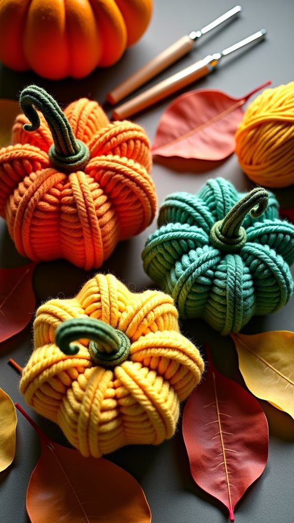 crochet decorative autumn pumpkins