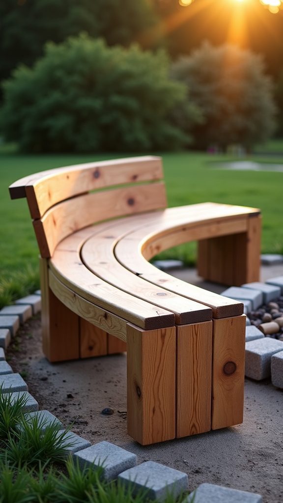 curved fire pit seating
