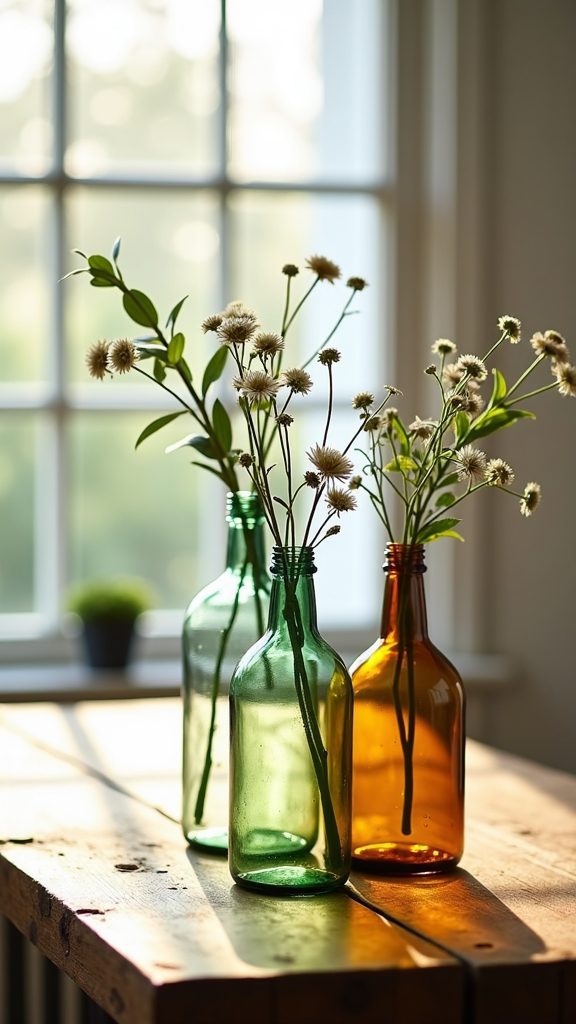 decorative glass bottle vases