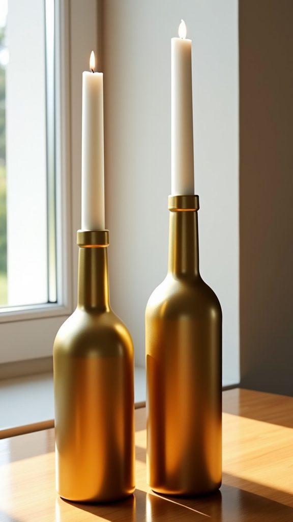 elegant wine bottle candles