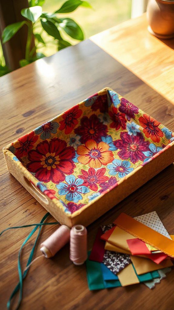 fabric covered diy tray