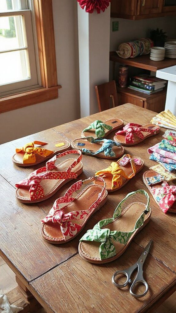 fabric scraps sandal project