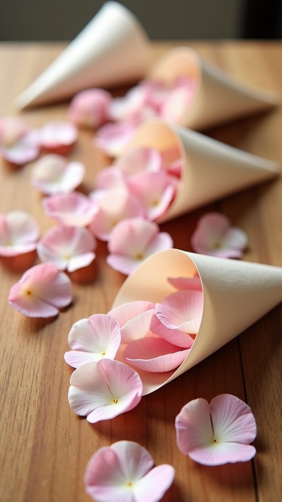 flower filled paper cones