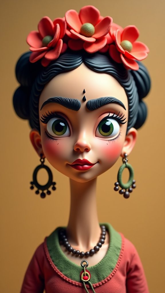 frida kahlo clay portraits