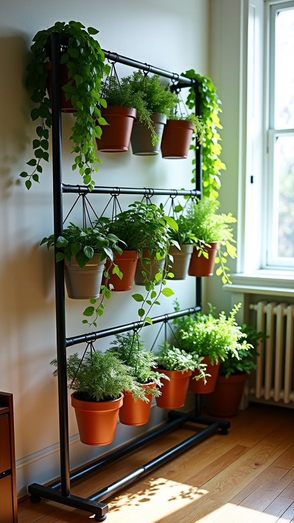 garment racks as plant supports