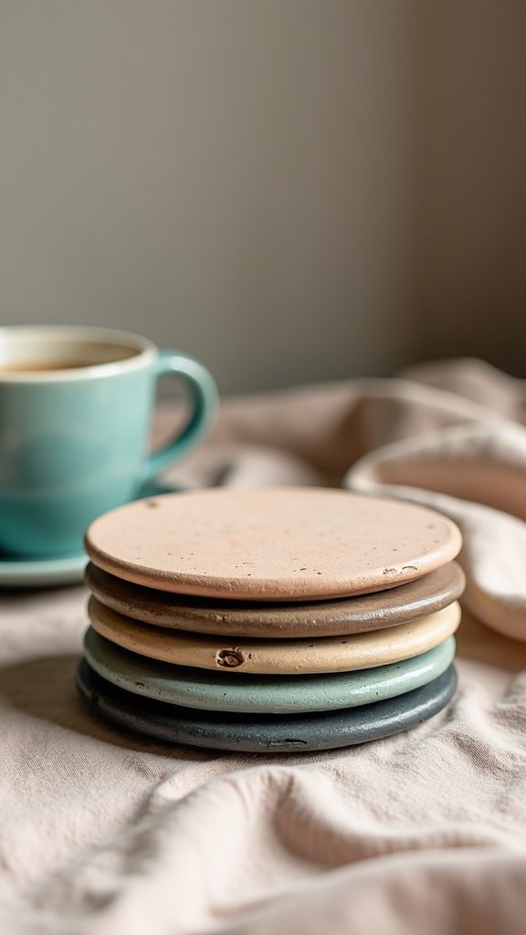 handcrafted ceramic drink coasters