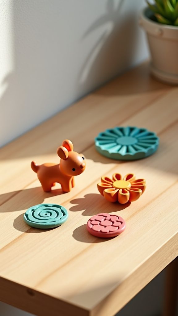 handcrafted clay fridge magnets