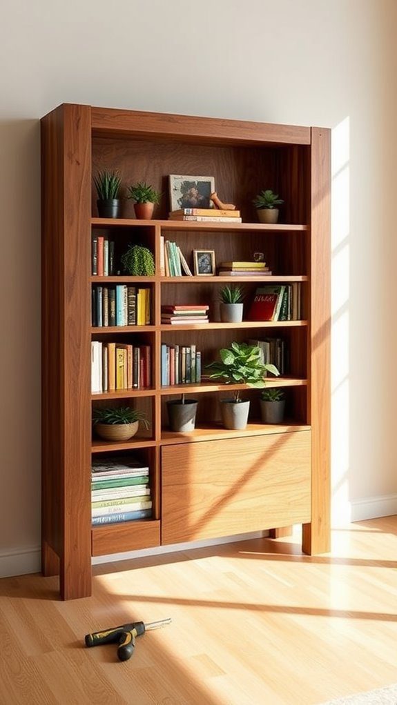 hidden compartment bookshelf design