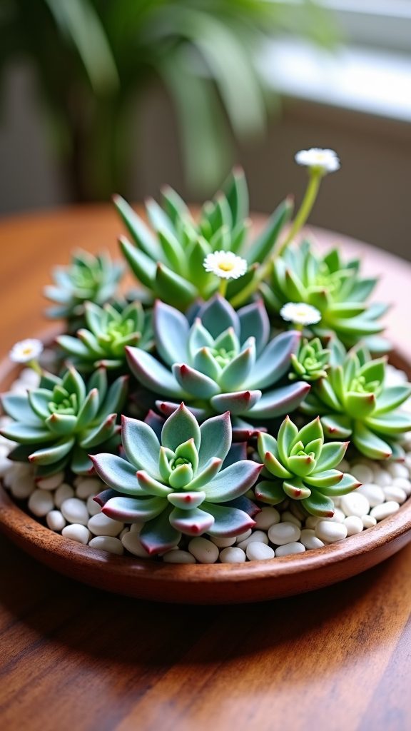 lush green succulent arrangements