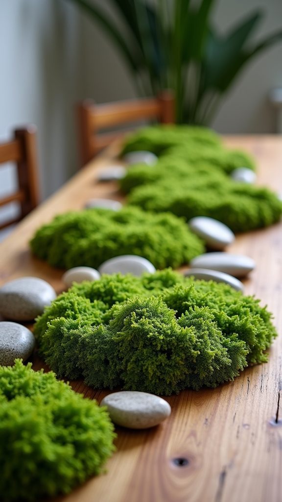 mossy rock table decor