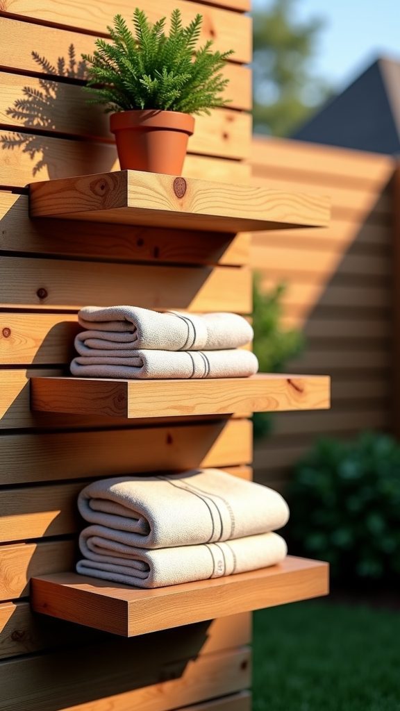 outdoor floating shelf designs