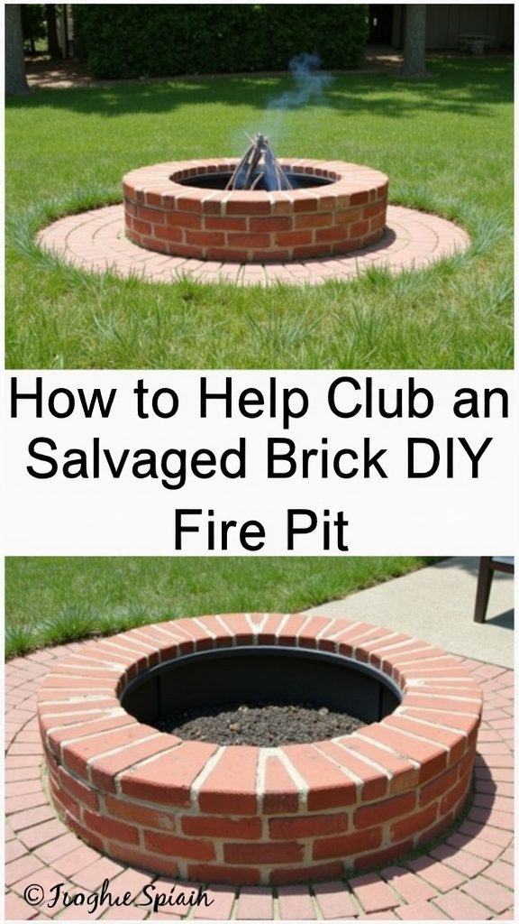 recycled bricks outdoor firepit