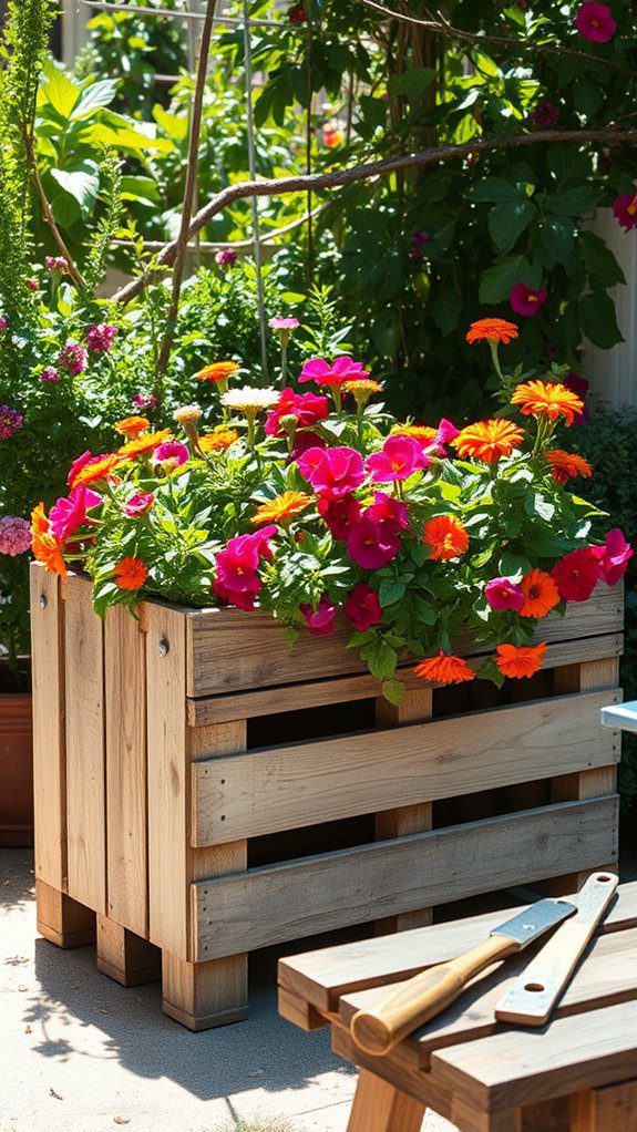 recycled wood garden containers