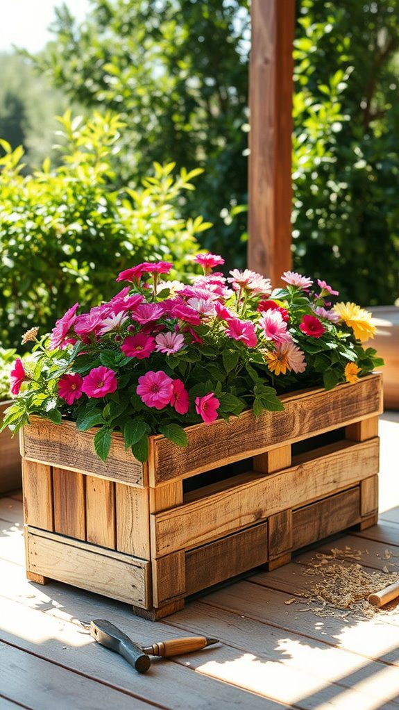 recycled wood garden planter