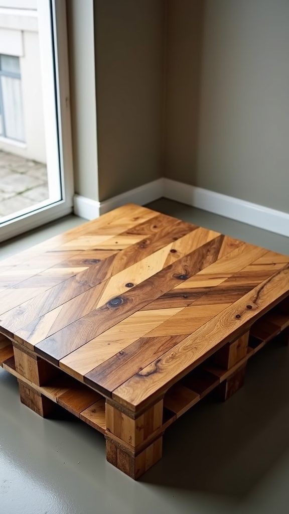 rustic wooden chevron design