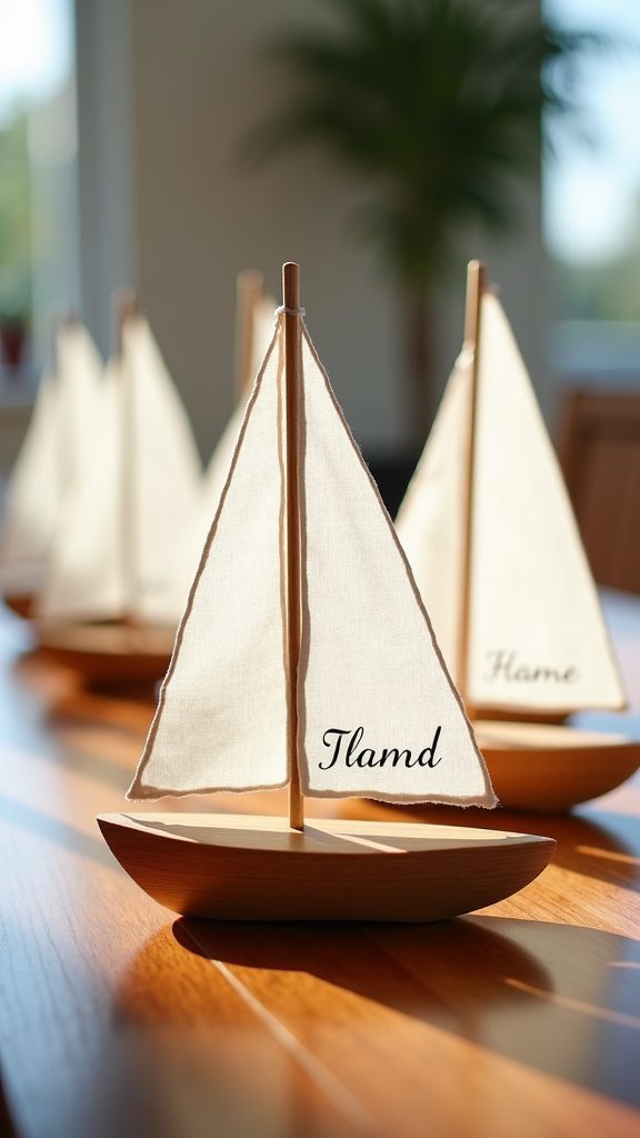 sailboat themed dining place cards