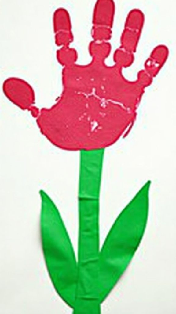 spring handprint flower craft