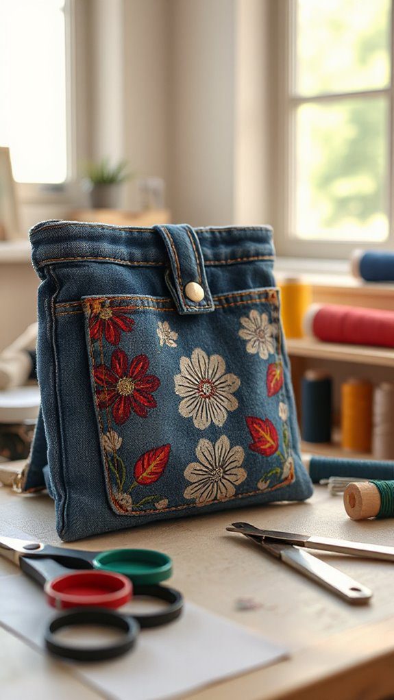 stamped jeans pocket pouch