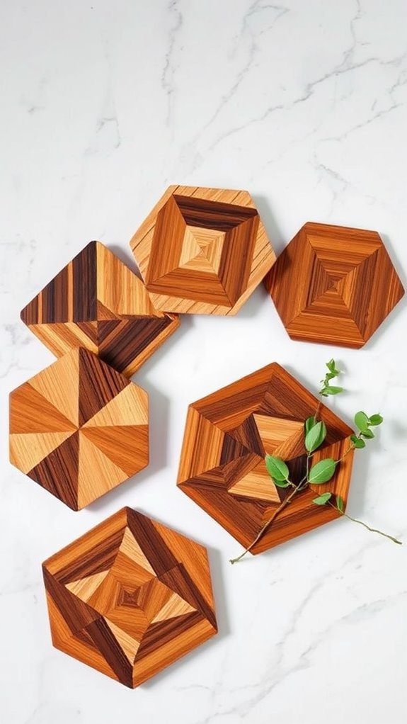 stylish geometric wooden coasters