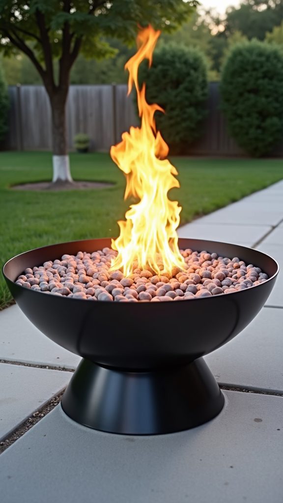 stylish outdoor fire feature