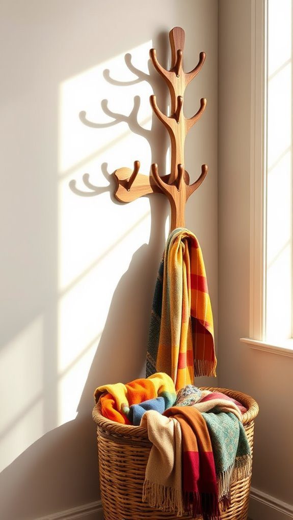 stylish wooden coat holder