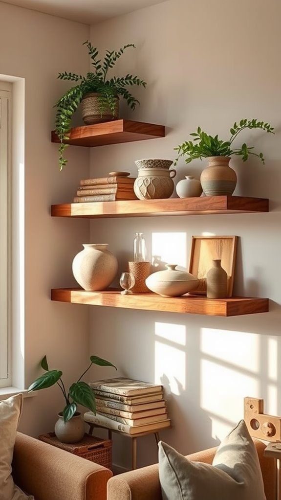 stylish wooden wall storage