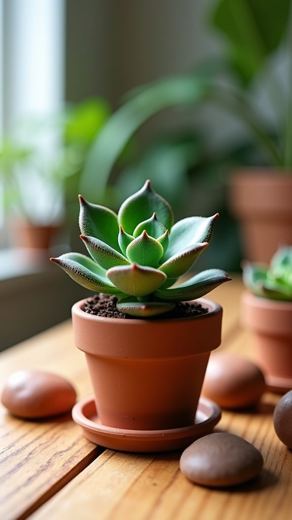 succulent arrangements in clay