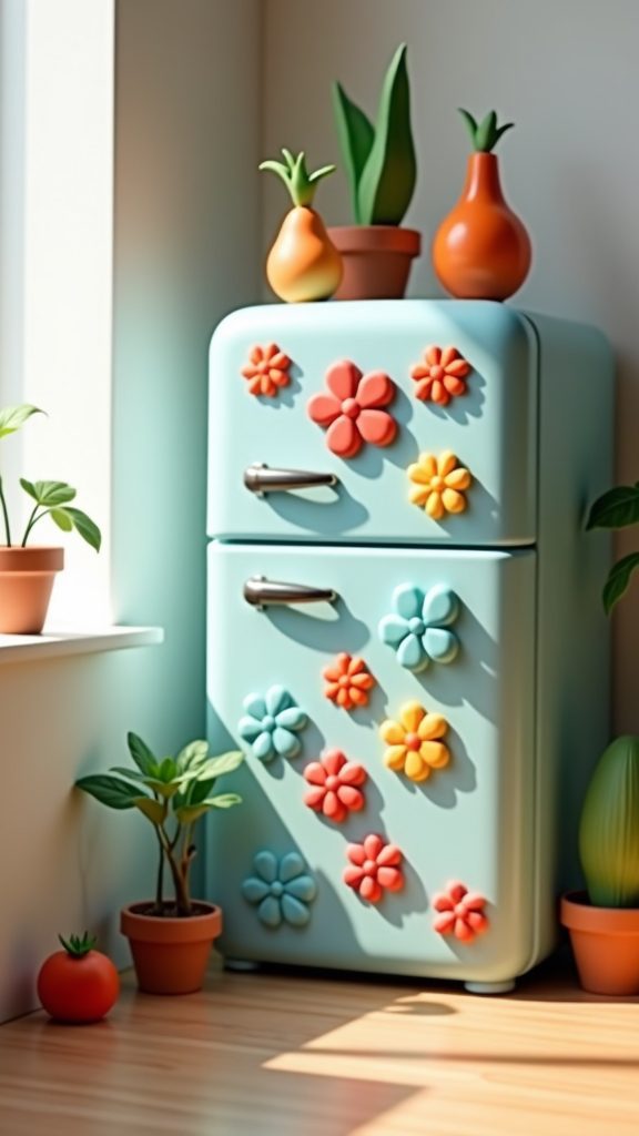 vibrant clay fridge magnets