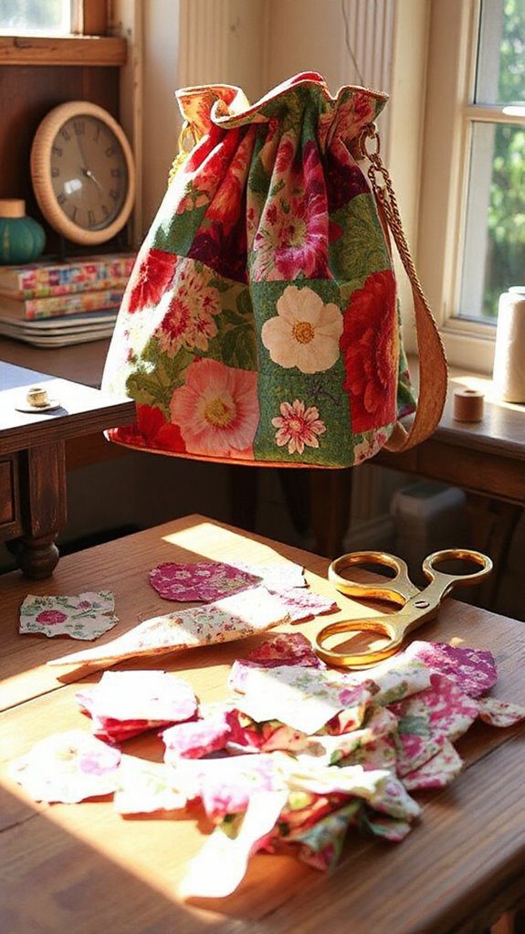 vintage floral purse makeover