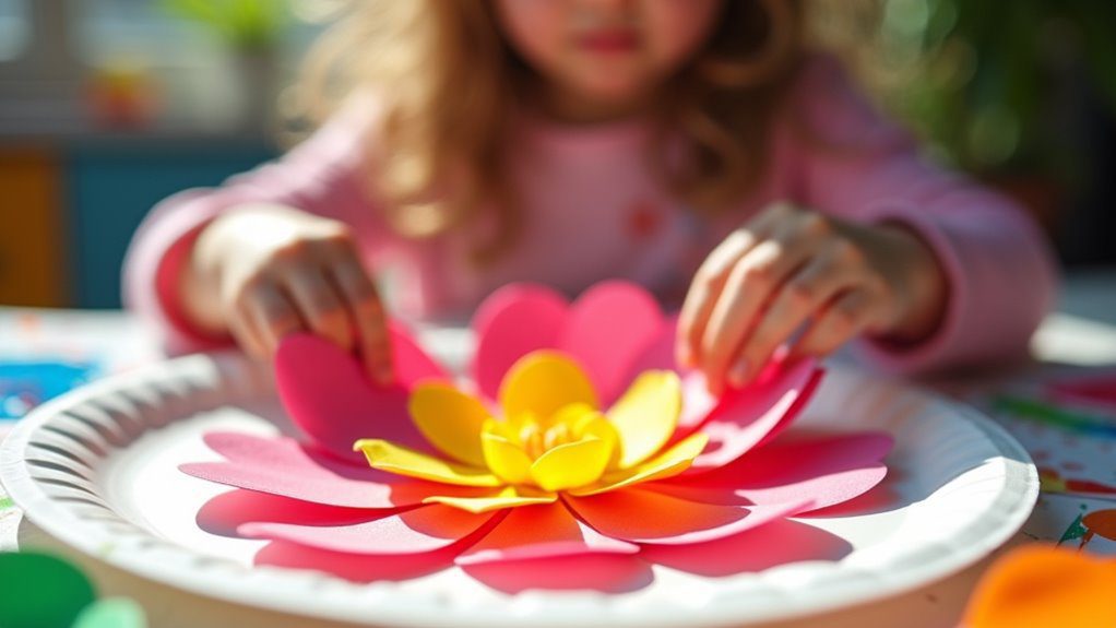 assembling petals into flower