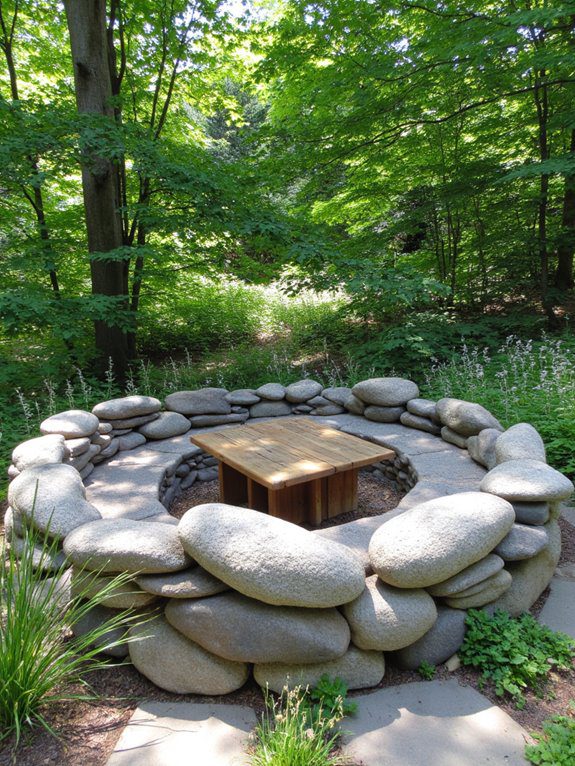 cozy diy stone seating
