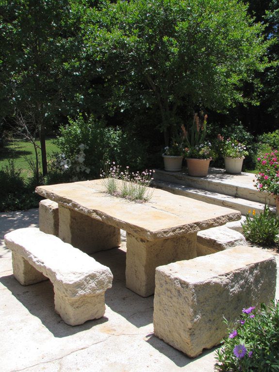 custom stone outdoor furniture