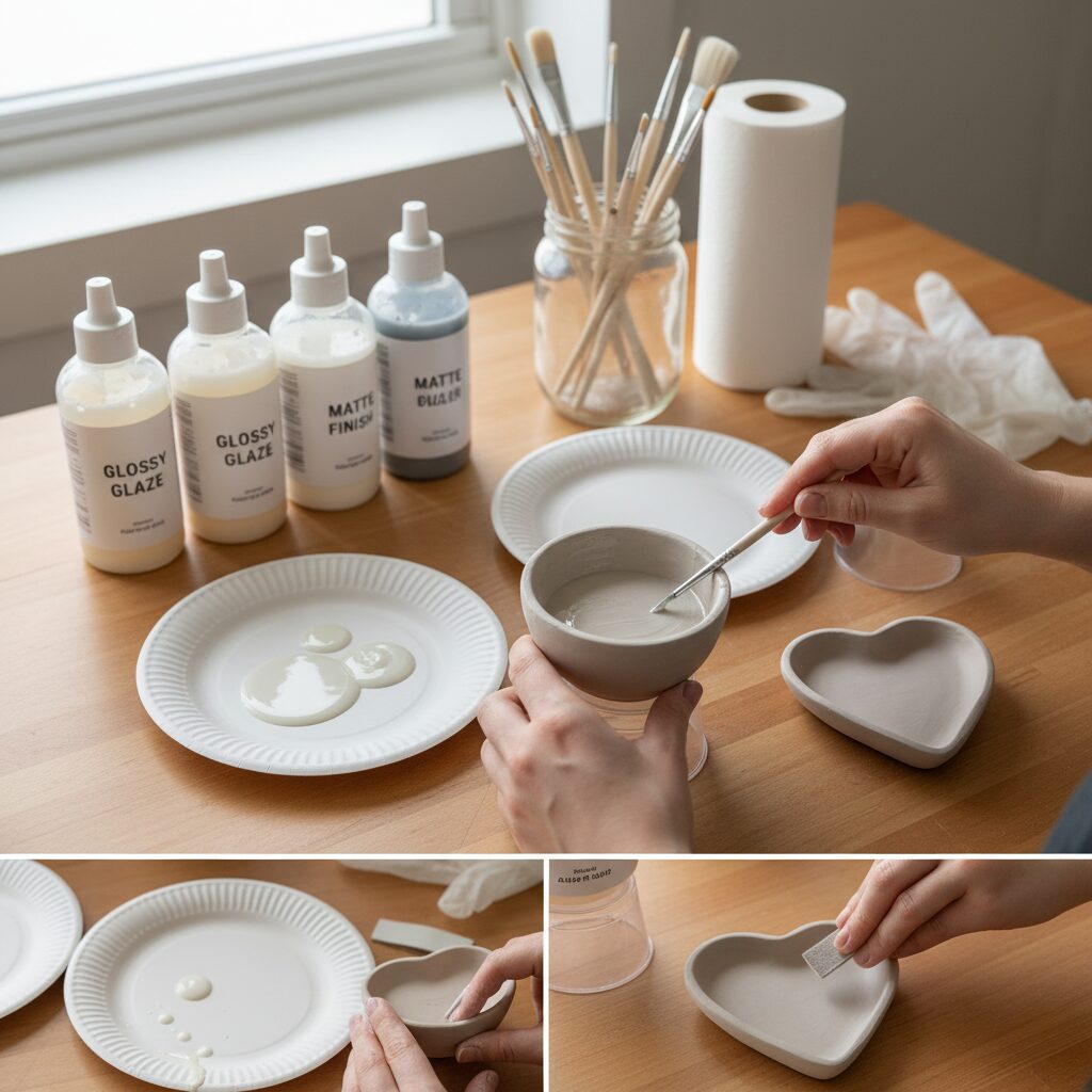 glazing air clay steps