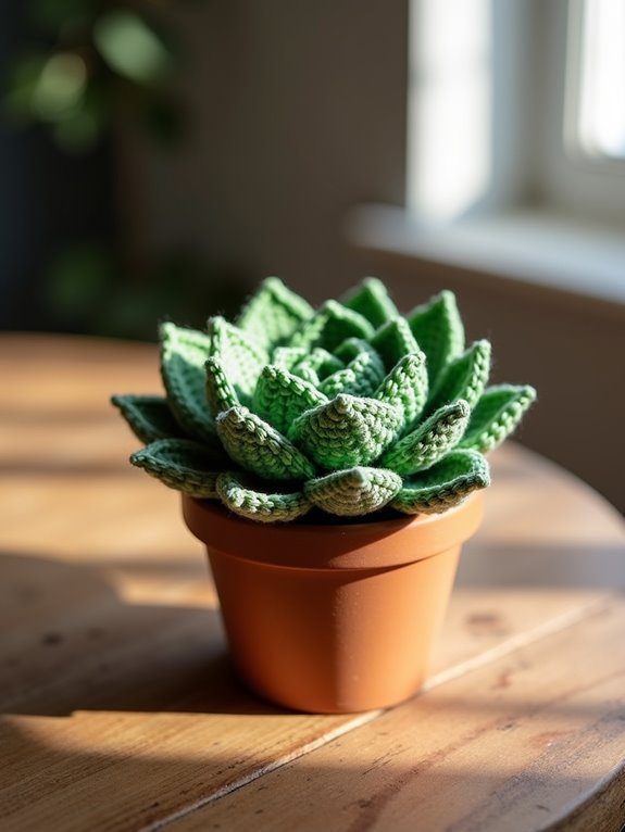 handmade crochet plant decoration