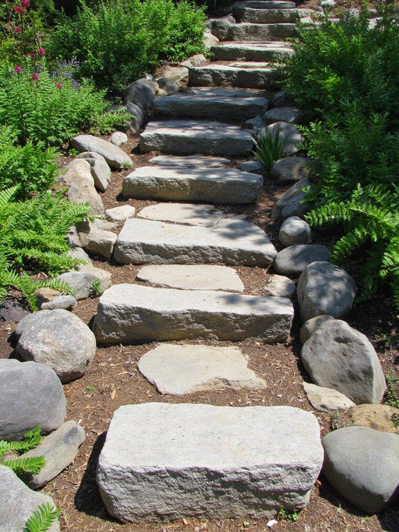 natural stone garden steps