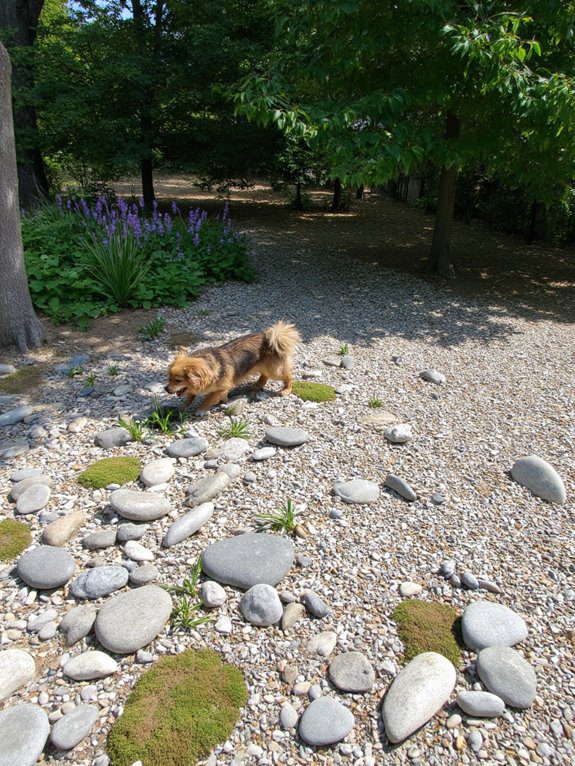 pet friendly pebble play area